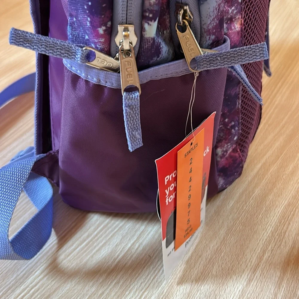 Fuel backpack and lunch bag purple galaxy print NWT